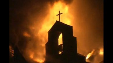 Photo of A 21 year old Ugandan man sets a church on fire after his prayers went unanswered