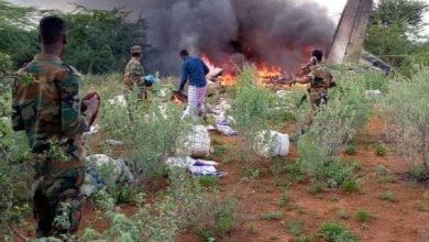 Photo of Kenyan plane shot down in Berdale Somalia, 6 on board dead.
