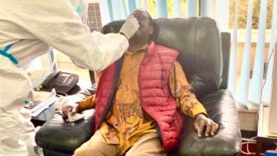 Photo of Raila Odinga took Covid-D test at Mbagathi early today.