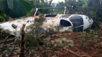 Photo of A police helicopter crashes in Meru.