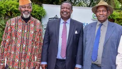 Photo of Kenya National Council of Elders visit Mudavadi and Ruto thanking them for their bold and candid speeches at Bomas on Monday.