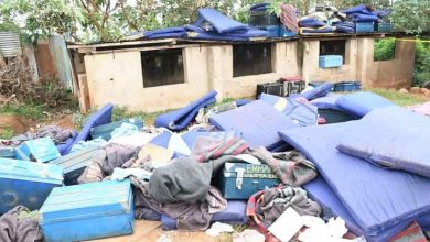 Photo of A dormitory in Vihiga high school goes up in flames.